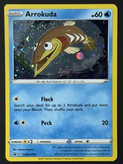 Arrokuda (HD SWIRL) SWSH093 Black Star Promo Cosmos Holo Pokemon Card - NM - Image 4