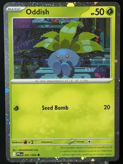 Oddish 001/094 Phantasmal Flames Cosmos SWIRL Holo Rare Pokemon Card NM - Image 4
