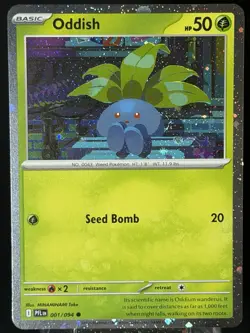 Oddish 001/094 Phantasmal Flames Cosmos SWIRL Holo Rare Pokemon Card NM - Image 5