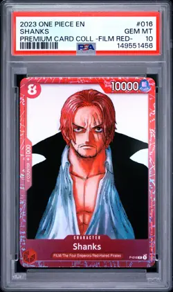 2023 ONE PIECE PREMIUM CARD COLLECTION ONE PIECE FILM RED #016 SHANKS PSA 10 - Image 1