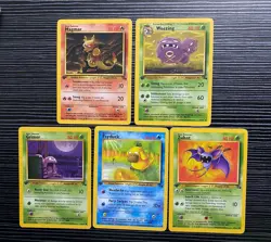 Pokemon TCG Fossil 1st Edition Lot Of 5 Cards MP-HP - Image 1