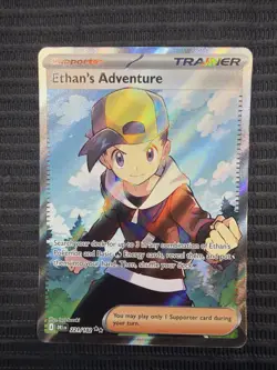 Pokemon Sv10: Destined Rivals Ethan's Adventure Art Rare Holo Card 221/182 - Image 1