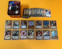 Bandai Naruto CCG Unstoppable Force Mixed Card Lot Foils w/ Metal Tin - Image 1