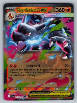 Mega Charizard X ex ME02: Phantasmal Flames #013/094 Holo Pokemon Card - Image 1