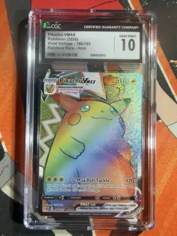 Pokemon 2020 Pikachu VMAX Vivid Voltage 188/185 Rainbow Rare CGC 10 - Image 1