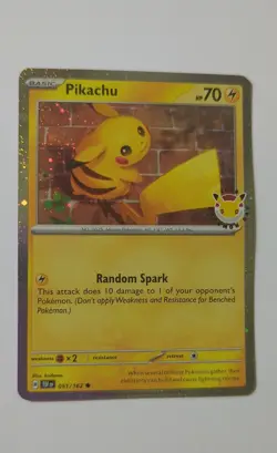Pikachu - (Cosmo Holo) 051/162 Pokemon Day Stamped Promo - Image 1