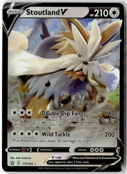 Stoutland V 117/163 Near Mint Holo Battle Styles V Rare Pokemon - Image 1