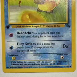 Pokemon Fossil 1st edition Psyduck & Golduck Mint or Near Mint - Image 4