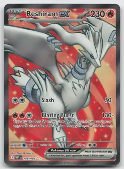 Reshiram ex 158/086 Holo White Flare Pokemon NM 448 - Image 1