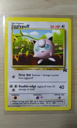 Pokemon Card Black Star Promo # 7 Jigglypuff 2000 Wizards Of The Coast LP - Image 1