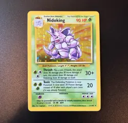 Pokemon TCG Nidoking Base Set 11/102 Holo 1999-2000 Wizards Base Set LP/MP - Image 1