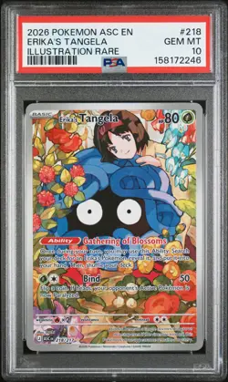 2026 POKEMON ASC EN-ASCENDED HEROES ILLUSTRATION RARE ERIKA'S TANGELA PSA 10 - Image 1