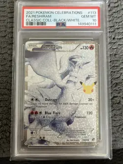 2021 POKEMON CELEBRATIONS CLASSIC COLLECTION #113 FULL ART/RESHIRAM PSA 10 - Image 1