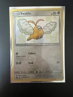 Pokemon TCG Swablu Hidden Fates SV42/SV94 Holo Shiny Holo Rare - Image 1