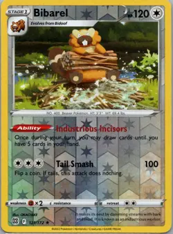 Pokemon TCG Bibarel 121/172 Brilliant Stars Rev Holo NM - Image 1