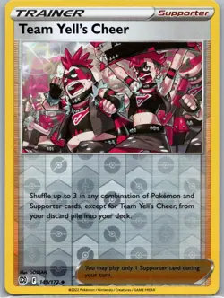 Pokemon TCG Team Yells Cheer 149/172 Brilliant Stars Rev Holo NM - Image 1