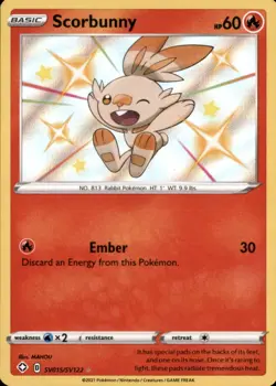 Scorbunny SV015/SV122 Shiny Rare Shining Fates Shiny Vault Pokemon Holo NM/M - Image 1
