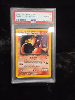 2000 Pokemon Rocket Dark Charizard Holo #4 PSA 8 - Image 1