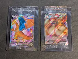 Pokemon TCG Charizard v SWSH050 & Eevee VMAX SWSH087 Black Star Promo Lot Sealed - Image 1