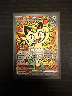 Pokemon Meowth ex 121/088 Special Illustration Rare SIR Perfect Order Near Mint - Image 1
