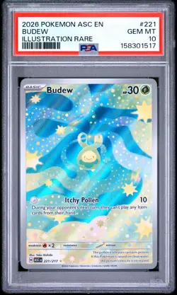 2026 Pokemon Asc En-Ascended Heroes #221 Budew Illustration Rare PSA 10 - Image 1