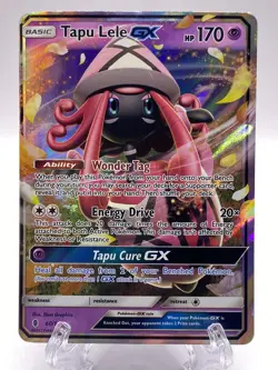 Pokemon TCG Tapu Lele GX Sun & Moon: Guardians Rising 60/145 Holo Ultra Rare NM - Image 1