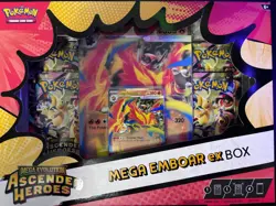 Pokemon TCG Mega Evolution Ascended Heroes Mega Emboar ex BOX FACTORY SEALED - Image 1