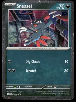 🌀 SWIRL Sneasel Cosmos Holo Pokemon - Mega Evolution Black Star Promo NM #2 - Image 2