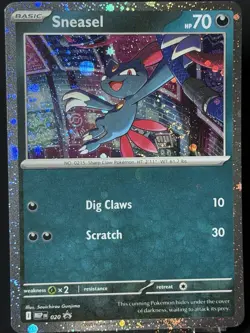 🌀 SWIRL Sneasel Cosmos Holo Pokemon - Mega Evolution Black Star Promo NM #2 - Image 4
