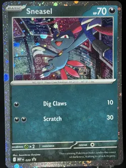 🌀 SWIRL Sneasel Cosmos Holo Pokemon - Mega Evolution Black Star Promo NM #2 - Image 5