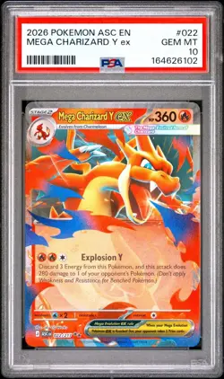Mega Charizard Y ex 022/217 Me: Ascended Heroes Holo PSA 10 - Image 1