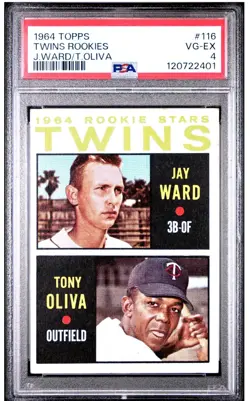 1964 Topps Baseball Cards #116 Twins Rookies Tony Oliva HOF Ward PSA 4 VG-EX - Image 1