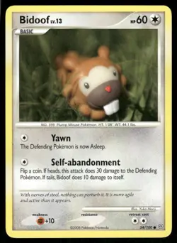 2008 Bidoof 54/100 Common LP Stormfront Pokemon - Image 1
