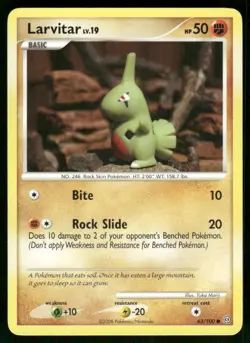 2008 Larvitar 63/100 Common LP Stormfront Pokemon - Image 1
