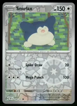 2024 Snorlax 144/191 Common Reverse Holo NM SV08: Surging Sparks Pokemon - Image 1