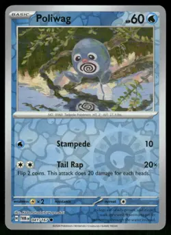 2024 Poliwag 041/167 Common Reverse Holo NM SV06: Twilight Masquerade Pokemon - Image 1