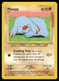 2002 Phanpy 076/105 Common Unlimited NM Neo Destiny Pokemon - Image 1