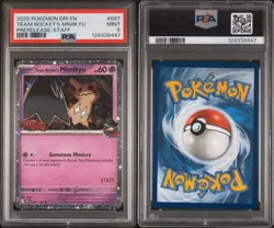 2025 POKEMON DRI EN-DESTINED RIVALS PRERELEASE-STAFF TEAM ROCKET'S MIMIKYU PSA 9 - Image 3
