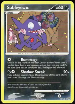 Sableye 63/132 Uncommon Secret Wonders Pokemon Lightly Played - Image 1