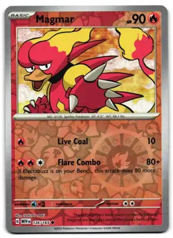 Magmar 126/165 - 🌊 151 Common Pokemon TCG Reverse Holo 🖤 - MP - Image 1