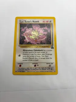 Team Rocket's Meowth 18 Promo Wizards Black Star Promos Pokemon NM - Image 2