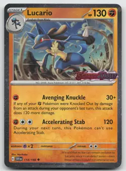 Lucario (Scarlet & Violet Stamp) 114/198 Holo Misc Cards & Products Poke NM 495 - Image 1