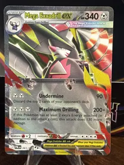 Pokemon MEGA EXCADRILL EX 065/084 Pitch Black HOLO NM - Image 1