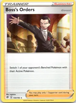 Boss's Order 154/192 Rebel Clash Holo Rare Pokemon TCG - Image 1