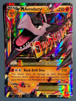 Mega M Aerodactyl EX XY98 XY Promo Pokemon Card TCG LP - Image 1