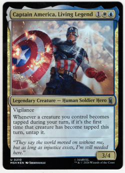 Captain America, Living Legend 0210 (FOIL) Marvel Super Heroes (MSH) MTG NM/M - Image 1