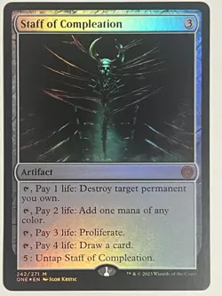 MTG STAFF OF COMPLEATION PHYREXIA: ALL WILL BE ONE 242 FOIL NM - Image 1