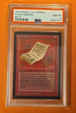🔴 1993 Magic The Gathering BETA FALSE ORDERS PSA 8 Red 🔴 - Image 1