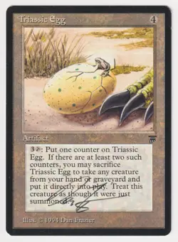 Signed Triassic Egg LP Legends English Artist Dan Frazier 1994 MTG Magic Rare! - Image 1