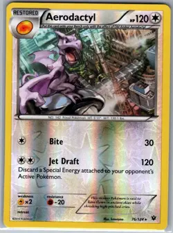 Aerodactyl 76/124 Reverse Holo XY - Fates Collide - Pokemon Card - NM - Image 1